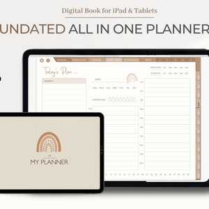Undated Digital Planner | All in One Ultimate Planner | iPad Planner |  Goodnotes Planner | Boho Rainbow Planner