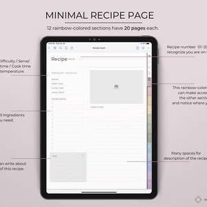 Digital Recipe Book Goodnotes Recipe Book Hyperlinked Recipe Book iPad Recipe Journal Recipe Planner image 2