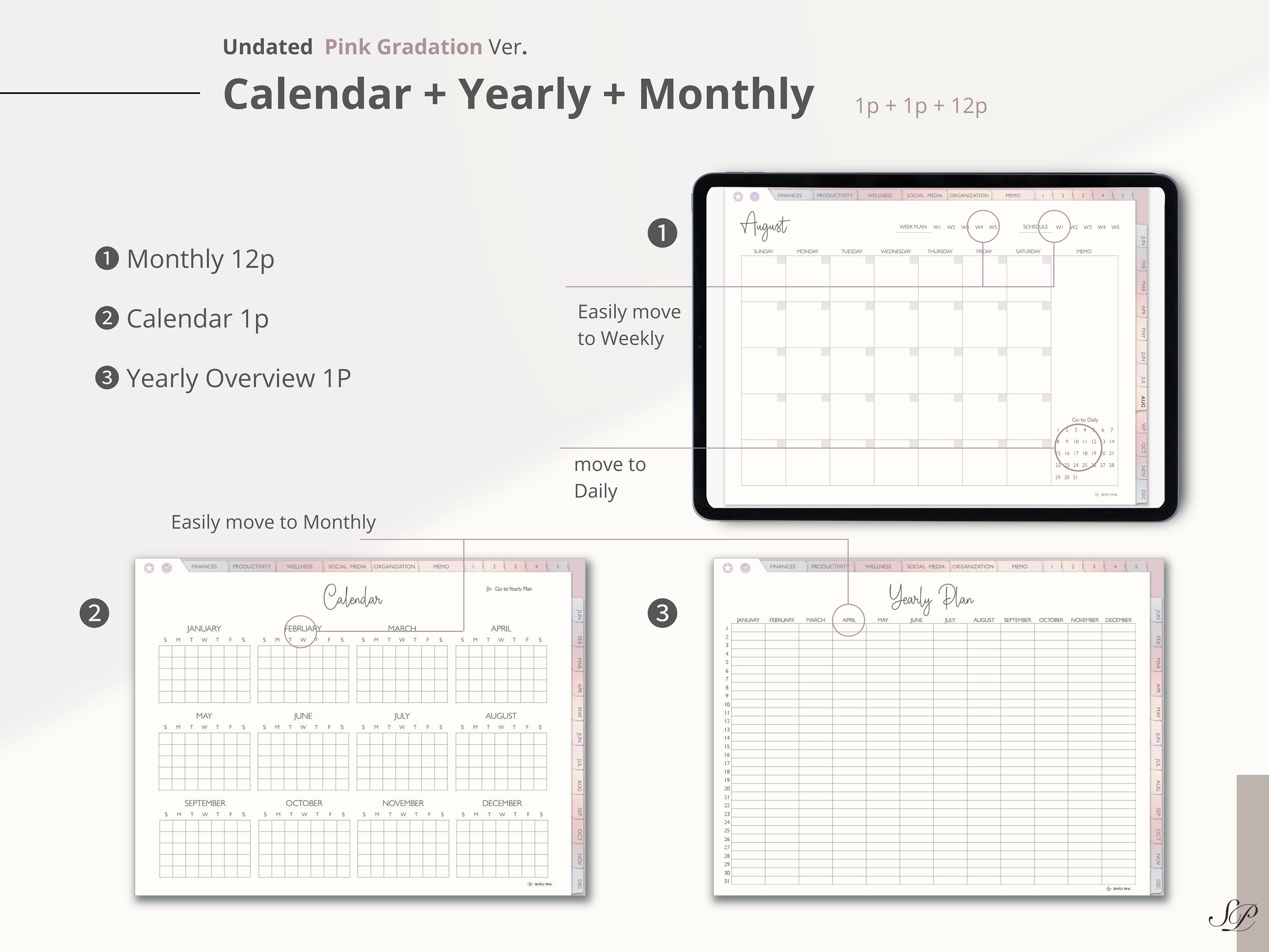 Undated Digital Planner All in One Ultimate Planner iPad Planner ...