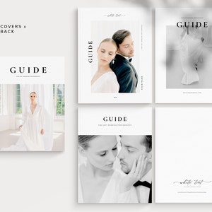 modern minimal Welcome Client Wedding Guide Magazine CANVA Template for Wedding Photographers by White Tint Design