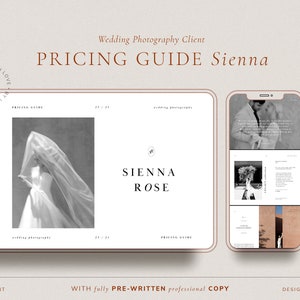 Modern Pricing Guide For Wedding Photographers, Fully Pre-Written Wedding Photography Service Template For CANVA, Welcome Client Price List