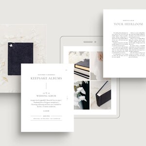modern elegant wedding photography pricing services guide template for wedding photographers editable in Canva white tint design