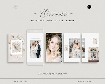 Elegant Instagram Story Template, Romantic Social Media Template for Fine Art Photography,  55 IG Stories, Editable in Canva