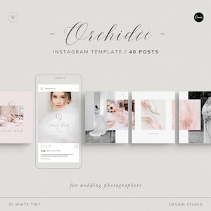 Elegant CANVA Instagram Post Carousel For Wedding Photographers And Florists, Romantic IG Photography Templates, Classic Social Media Promo