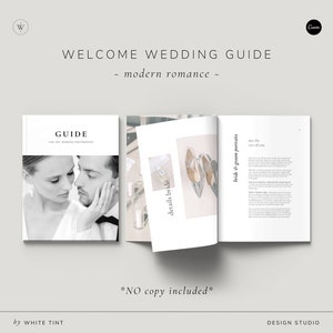 Modern Welcome Guide for Wedding Photographers, Elegant Client Photography Magazine, Printable Minimal Service Journal, Editable In CANVA