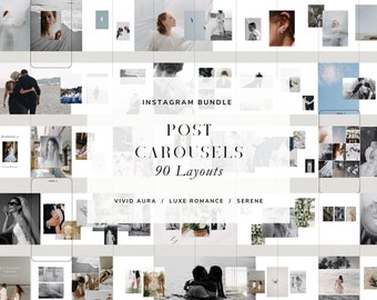 Modelli di post Instagram moderni per caroselli per fotografi di matrimonio, creatore di contenuti per social media IG per fotografia di matrimonio con canva estetica