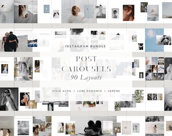 Modern Carousel Instagram Post Templates For Wedding Photographers, Aesthetic Canva Wedding Photography IG Social Media Content Creator