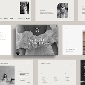 wedding photography pricing services client guide template for canva by white tint design - rose collection