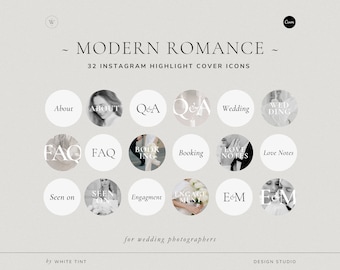 Modern Minimal Instagram Cover Highlight Icons For Photographers, Aesthetic Photography IG Story Icons, Luxury Canva Social Media Template