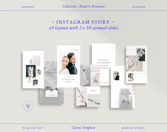 Aesthetic Instagram Stories For Wedding Photographers, Modern Clean Social Media Template For CANVA, Minimal Wedding Photography IG Stories