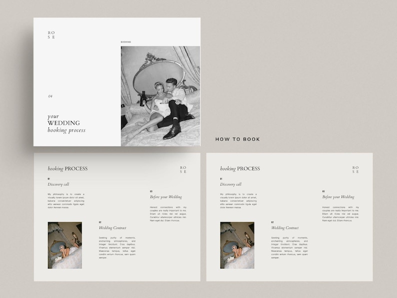 wedding photography pricing services client guide template for canva by white tint design - rose collection