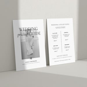 Modern Photography Pricing List, Minimal Service Price Sheet for Wedding Photographers, Printable Pricing Guide Canva Template, Promo Card