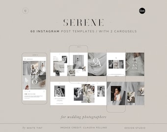 Publicaciones modernas de Instagram con carruseles en Canva para fotógrafos de bodas, plantillas modernas de fotografía de bodas para Instagram, narración de historias en redes sociales.
