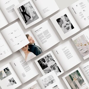 modern minimal Welcome Client Wedding Guide Magazine CANVA Template for Wedding Photographers by White Tint Design