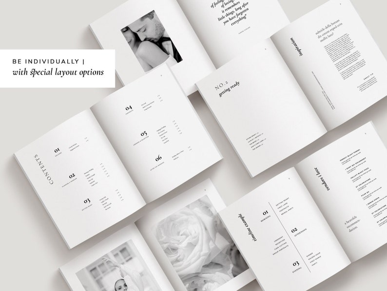 modern minimal Welcome Client Wedding Guide Magazine CANVA Template for Wedding Photographers by White Tint Design