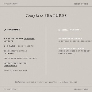 modern elegant minimal social media instagram carousel post templates editable in canva for wedding photographers