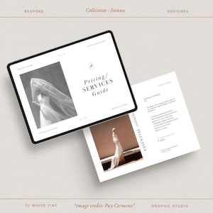 Modern Pricing Services Guide For Wedding Photography, Professional Pre-Written Content, 27 Pages, Completely Editable In Canva
