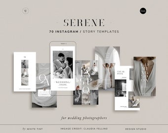 Modern Minimal Canva Instagram Stories For Wedding Photographers, Aesthetic Social Media Templates, Photography Clean Editorial IG Stories