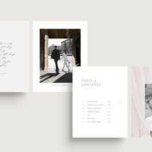 modern elegant wedding photography pricing services guide template for wedding photographers editable in Canva white tint design