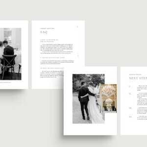 modern elegant wedding photography pricing services guide template for wedding photographers editable in Canva white tint design