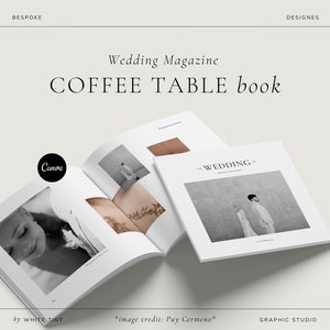 Square Scrapbook, Wedding Coffee Table Photo Book Template Editable In Canva, Modern Editorial Magazine, Minimal Album, Anniversary Gift