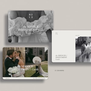 wedding photography pricing services client guide template for canva by white tint design - rose collection
