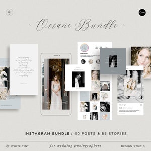 Elegante pacchetto di storie di Instagram per fotografi di matrimoni, carosello di post di fotografia moderna su Instagram, set di modelli per social media aziendali Canva