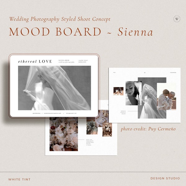 Modern Photography Mood board Canva Template, Minimal Concept Vision Board For Photographers, Photo Style Shooting Brief