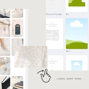 modern elegant wedding photography pricing services guide template for wedding photographers editable in Canva white tint design