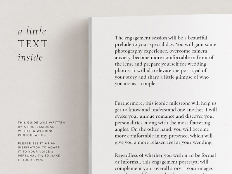 modern minimal Welcome Client Wedding Guide Magazine CANVA Template for Wedding Photographers by White Tint Design