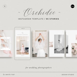 Romantic Instagram Story Templates For Wedding Photographers And Florists, CANVA Social Media Templates, Elegant Photography IG Stories