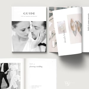 Modern Photography Welcome Guide | Minimal Editorial Bridal Magazine | 88 Pages with Pre-written Content | Professional Canva Template