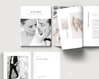 Modern Photography Welcome Guide | Minimal Editorial Bridal Magazine | 88 Pages with Pre-written Content | Professional Canva Template