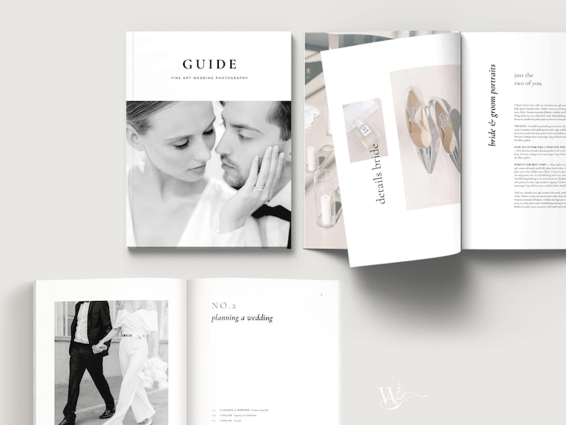 Modern Photography Welcome Guide | Minimal Editorial Bridal Magazine | 88 Pages with Pre-written Content | Professional Canva Template image 1