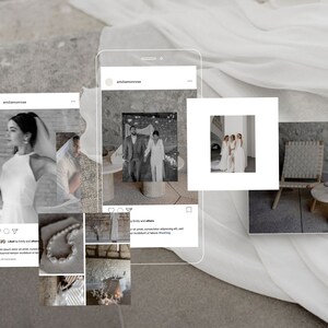 modern elegant minimal social media instagram carousel post templates editable in canva for wedding photographers