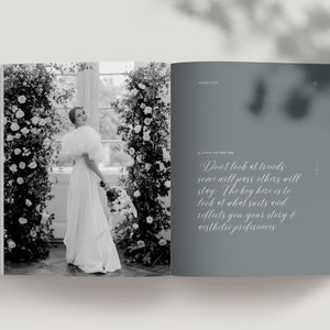 modern elegant canva wedding welcome client guide for wedding photographers by white tint design