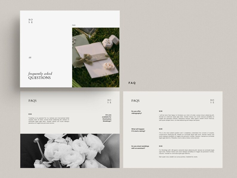 wedding photography pricing services client guide template for canva by white tint design - rose collection