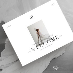 Brochure con listino prezzi e servizi per la fotografia di matrimonio / Listino prezzi pulito, moderno e minimalista / 30 pagine modificabili / Modello Canva professionale