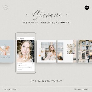 Modern CANVA Instagram Post Carousel For Wedding Photographers And Florists, Moody IG Photography Templates, Classic Social Media Promo