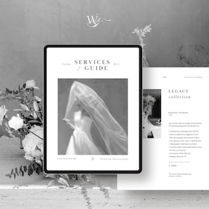 Modern Pricing Guide For Wedding Photographers, Fully Pre-Written Copy, Photography Services Template, 30 Pages Fully Editable in Canva