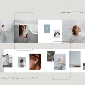 modern timeless minimal social media instagram carousel post templates editable in canva for wedding photographers