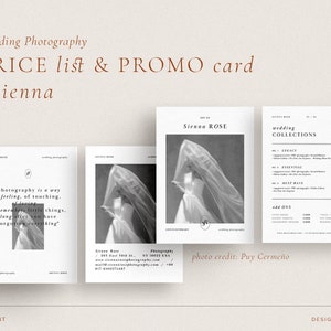 Lista de Preços Moderna para Fotógrafos de Casamento, Modelo de Preços de Fotografia Elegante no Canva, Flyer Promocional para Impressão para Pequenas Empresas