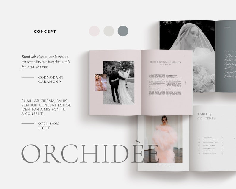 Modern contemporary photography welcome guide with a minimalist design and fine art wedding aesthetic for luxury brand positioning, designed by whitetint design