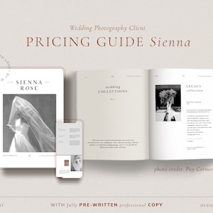 Modern CANVA Pricing Guide For Wedding Photographers, Fully Pre-Written Wedding Magazine, Photography Service Template, Client Price List