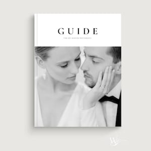 Modern Wedding Welcome Guide for Photographers, Elegant Client Photography Magazine Template, Editable in Canva