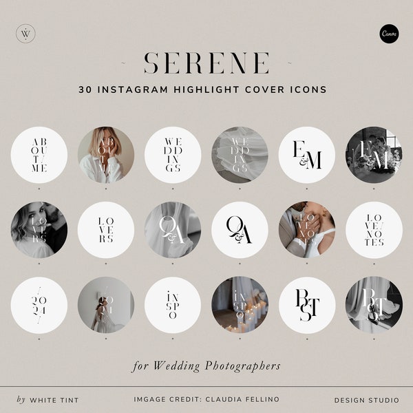 Modern Instagram Cover Highlight Icons For Photographers, Aesthetic Photography IG Story Icons, Minimal Social Media Template For Canva