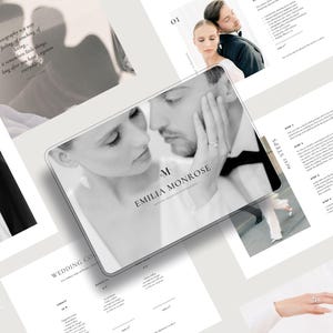 Guia de Preços para Fotografia Moderna com Texto Pré-escrito para Canva, Lista de Preços para Fotógrafos de Casamento, Modelo de Serviço de Precificação Empresarial