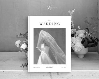 Modern CANVA Client Welcome Guide For Wedding Photographers, Contemporary Minimal Magazine Template With Professional Pre-Written Copy