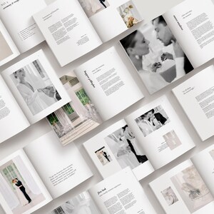 modern minimal Welcome Client Wedding Guide Magazine CANVA Template for Wedding Photographers by White Tint Design