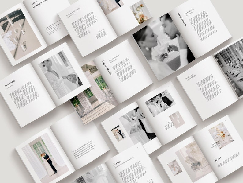 modern minimal Welcome Client Wedding Guide Magazine CANVA Template for Wedding Photographers by White Tint Design